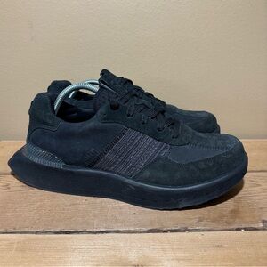 Deckers X Lab Unisex Black Suede Low Wedge Sneakers Comfort Sport Shoes size 10